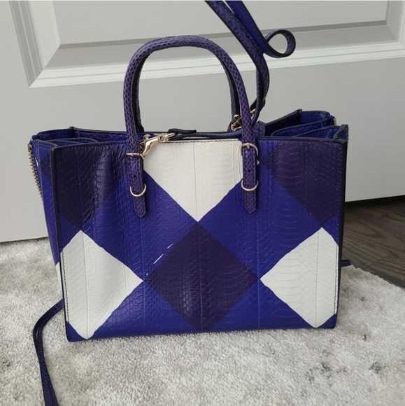 Balenciaga A6 blue python crossbody bag - Picture 2 of 8